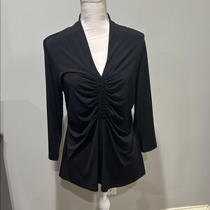 Alfani Black Ruched Women's Blouse